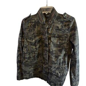 A.N.A COTTON UTILITY JACKET CAMOUFLAGE MILITARY STYLE SIZE SMALL